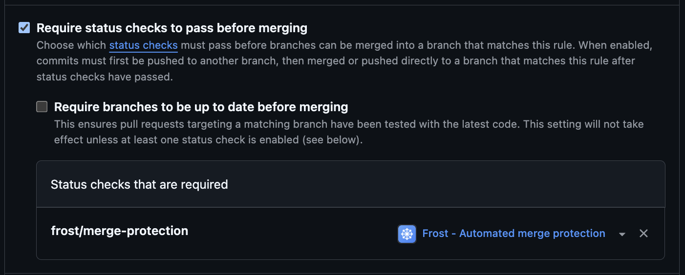 Required status check blocks merges