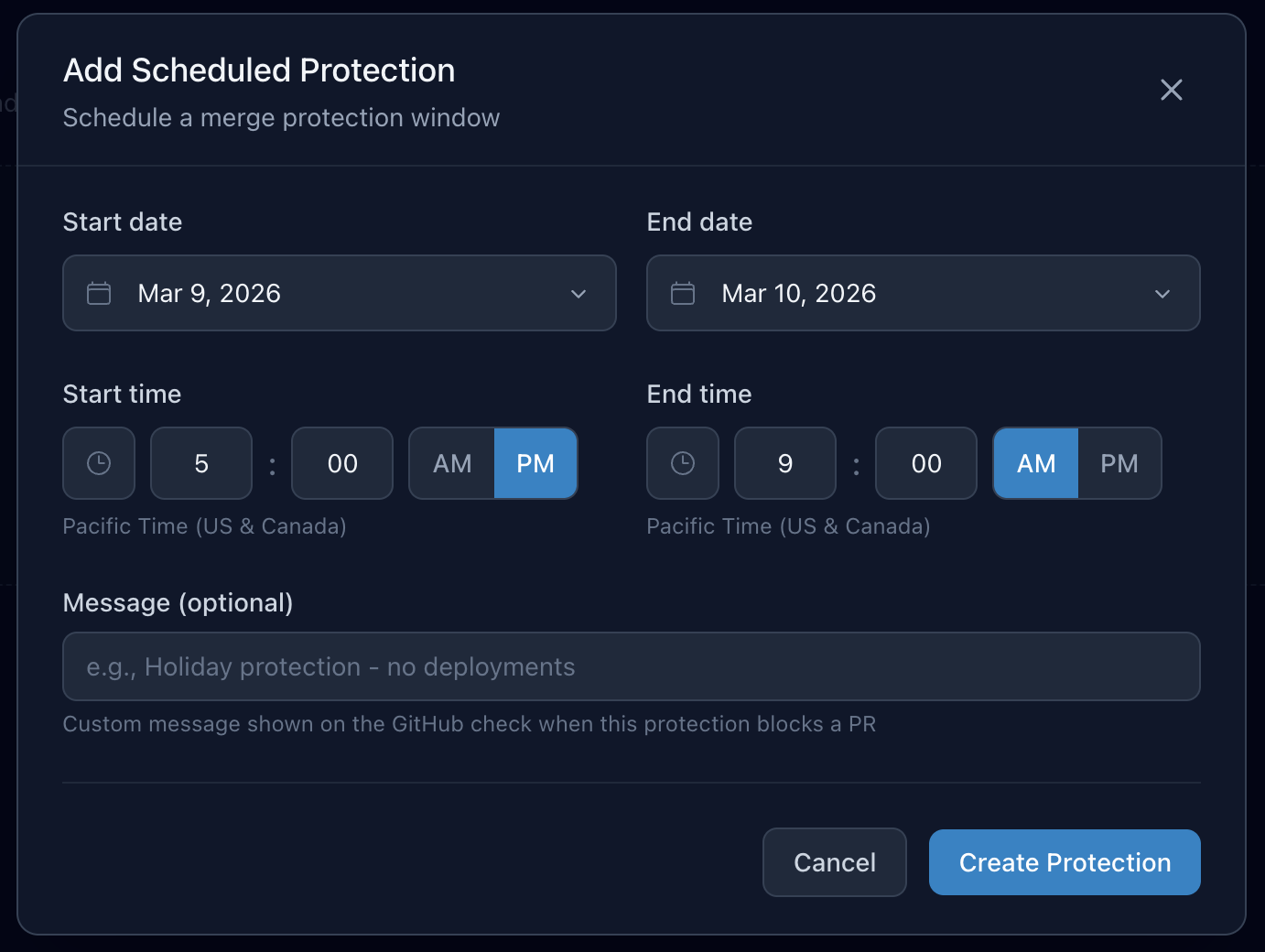 Configure protection rules